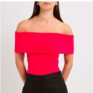 COS Women's Off The Shoulder Cici Top Sz M NWT 69 Deep Pink